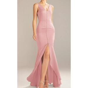 AW BRIDAL SZ 8 M rose quartz pink Adagio cocktail wedding party maxi dress 0b6